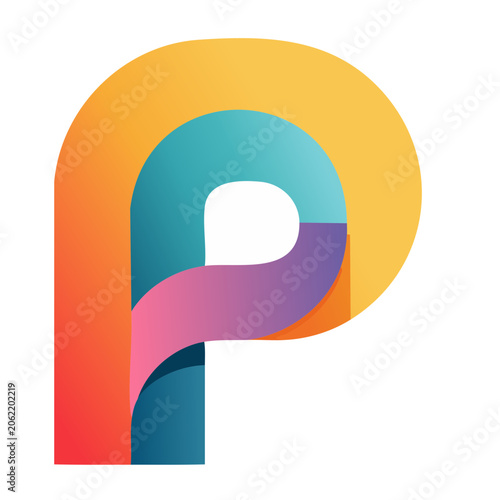 Flat geometric logo with abstract shapes