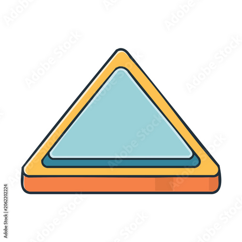 Flat design warning triangle icon