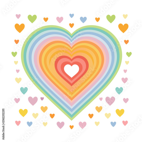 Pink heart swirl pattern vector