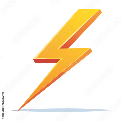 Yellow lightning bolt icon on transparent background