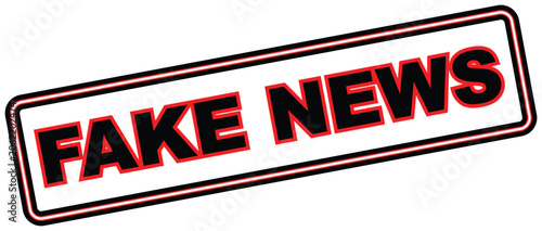 Fotografie Fake news stamp, misinformation label, propaganda vector icon, disinformation si