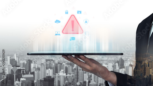 Photos Cybersecurity threat alert protects data