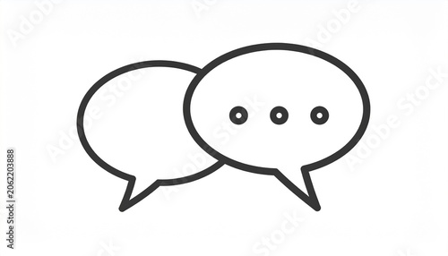 Simple line art speech bubbles conversation icon