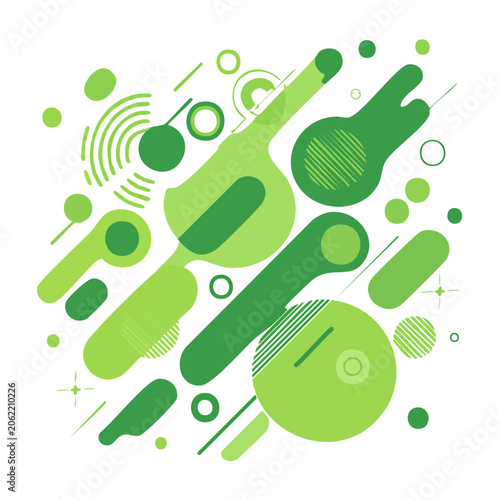 Flat design green leaf cluster vector