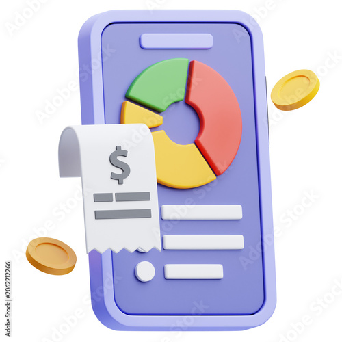 3d Illustration of Expense Tracking Icon