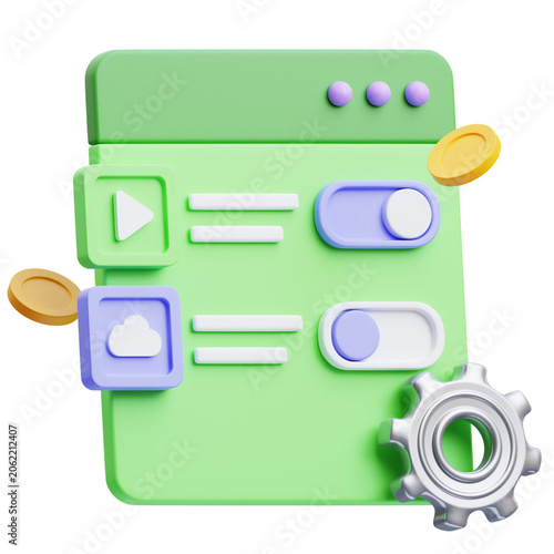 3d Illustration of Subscription Management Icon