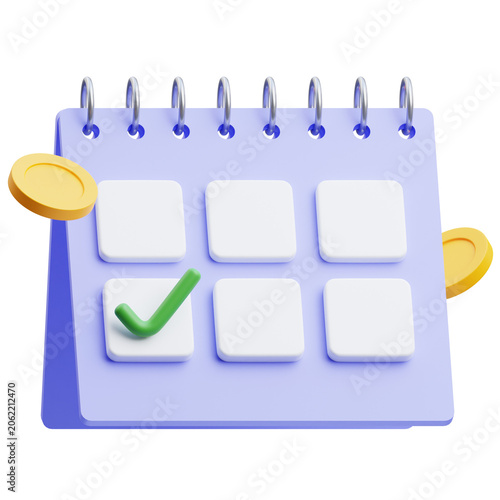 3d Illustration of Bill Reminder Icon