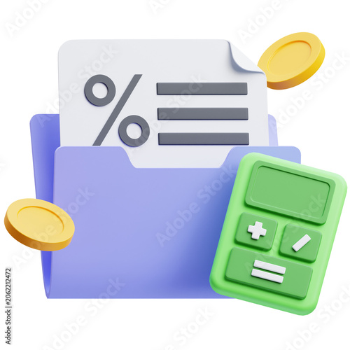 3d Illustration of Tax Management Icon