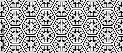 Seamless Abstract Geometric Monochrome Style Pattern Background