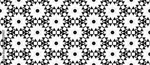Seamless Abstract Geometric Monochrome Style Pattern Background