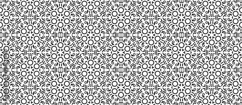 Seamless Abstract Geometric Monochrome Style Pattern Background