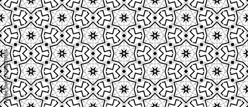 Seamless Abstract Geometric Monochrome Style Pattern Background