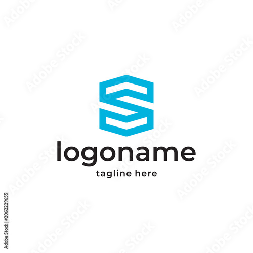 Simple and modern S building home logo design template elements