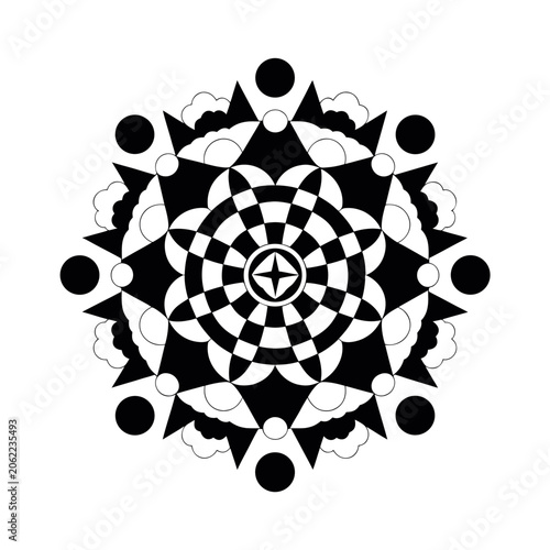 Traditional Mandala Mountain Spirit Symbolic Artwork Design