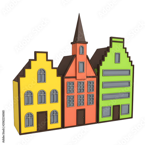 Cartoon Buildings Illustration