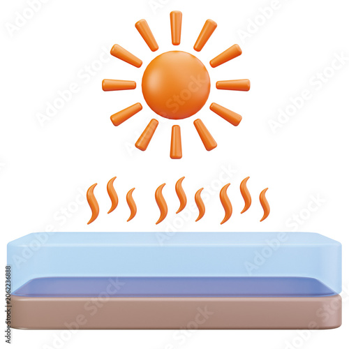 Severe Drought Evaporation 3D Illustrations