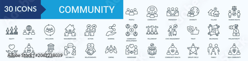 Photos Community Icon Pack Illustration Vector Outline Style