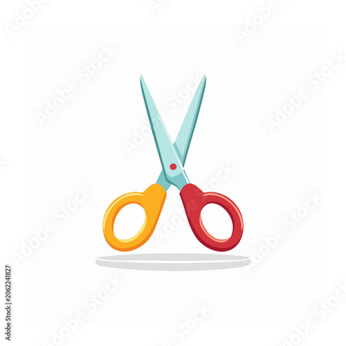 3D minimalist paperclip set in red cyan orange