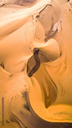 Sand dune formation in desert landscape.