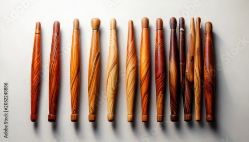 Collection of Wooden Rolling Pins - Rustic Kitchen Utensils.