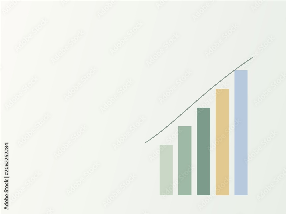 Fototapeta premium Minimal finance growth chart blocks with clean copy space