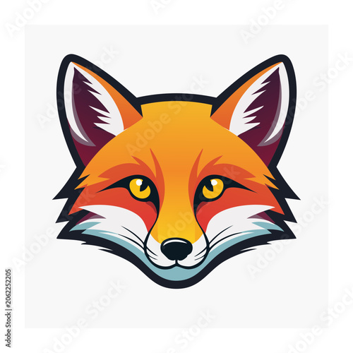 Flat design orange owl icon with purple wings