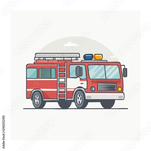 Red double decker bus vector side view
