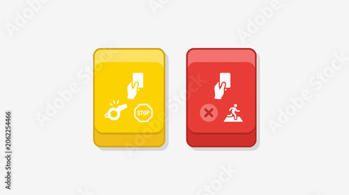 Photography Sports referee card icons for penalties and rules
