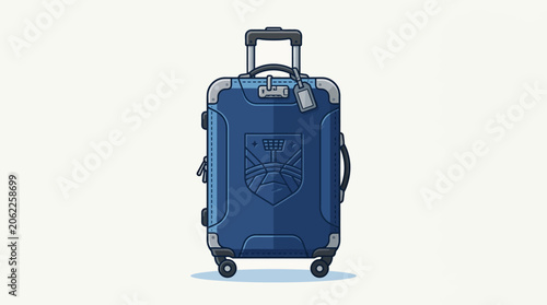 Travel luggage suitcase for journey and vacation with wheels and handle