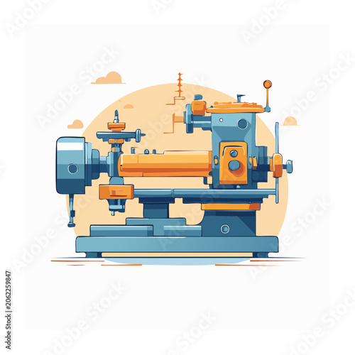 3D render of industrial robot arm on conveyor