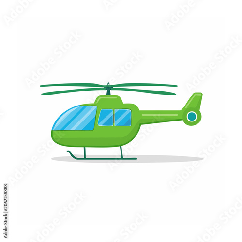Cartoon green airplane with blue window