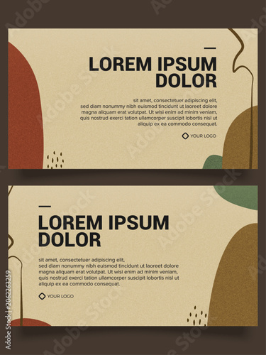 Organic Shapes Earth Tone Textured Landscape Background Layout Collection