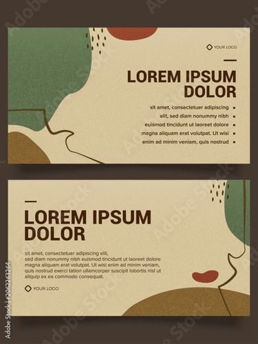 Organic Shapes Earth Tone Textured Landscape Background Layout Collection