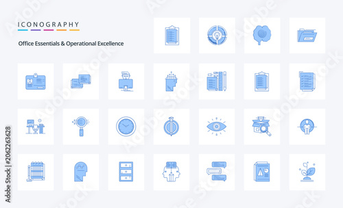 Photos 25 Office Essentials And Operational Exellence Blue icon pack