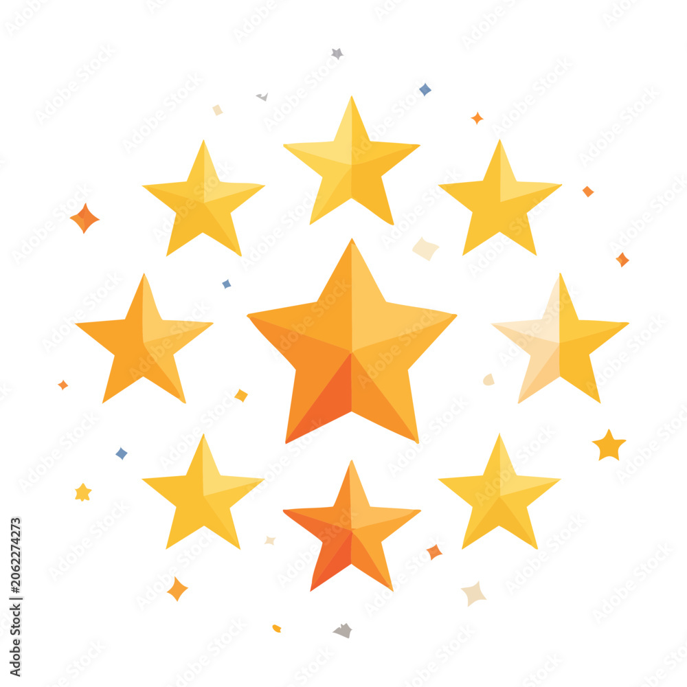 Fototapeta premium Flat design star pattern with snowflakes