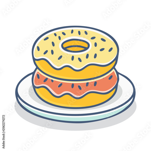 Flat design smiley face emoticon vector