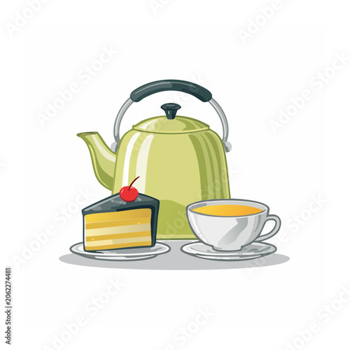 Yellow thermos flask with coffee cup and cinnamon