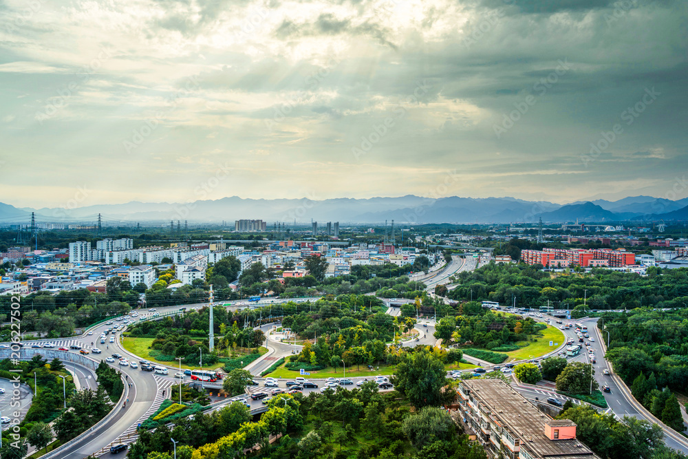 Obraz premium Xiguan Island Modern Urban Transportation Hub, Changping District, Beijing, China