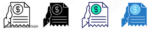 Payroll Document Icon Set Multiple Style Collection