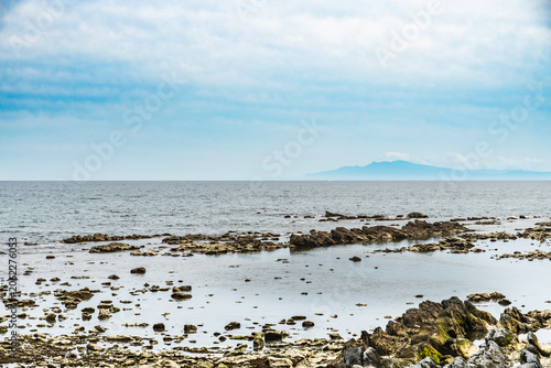 神奈川県　葉山町の初夏の海岸風景