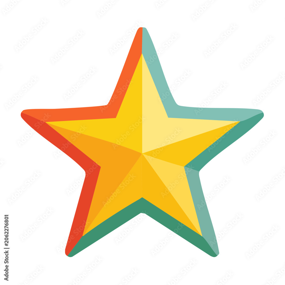 Obraz premium Colorful flat design star icon