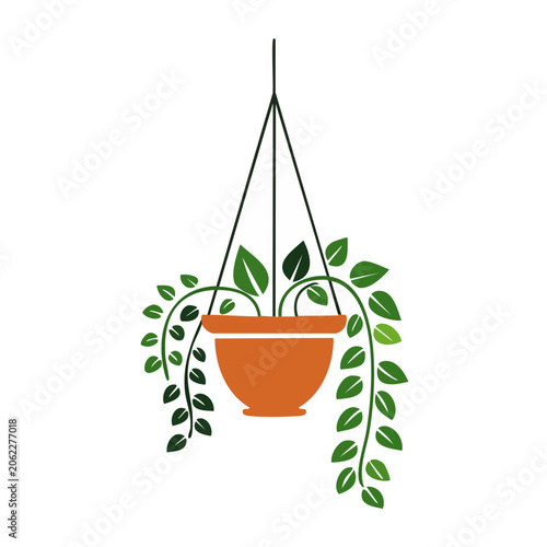 Flat design teapot with steam and leaves