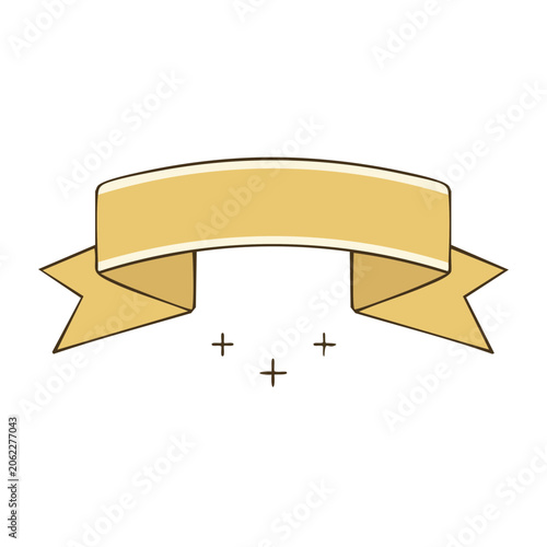 Gold ribbon banner with transparent background