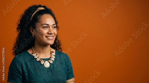 Portrait of a woman from the Pacific islands