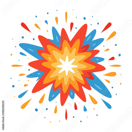 Flat design explosion burst vector