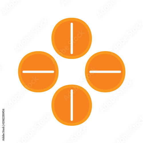 Flat orange letter e icon set