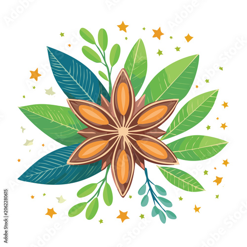 Tropical flower flat design vector