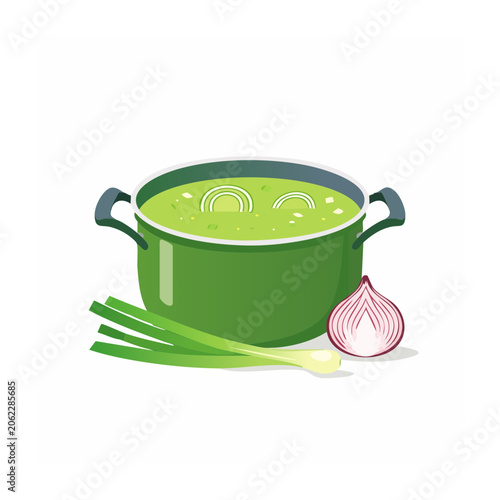Green ceramic cup with coffee and milk