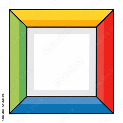 3D cube flat design isolated vector
