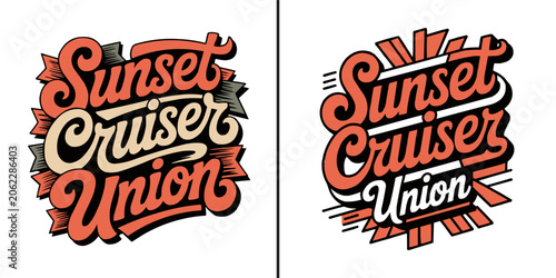 Obraz na płótnie Vintage sunset cruiser union typography design with retro lettering style